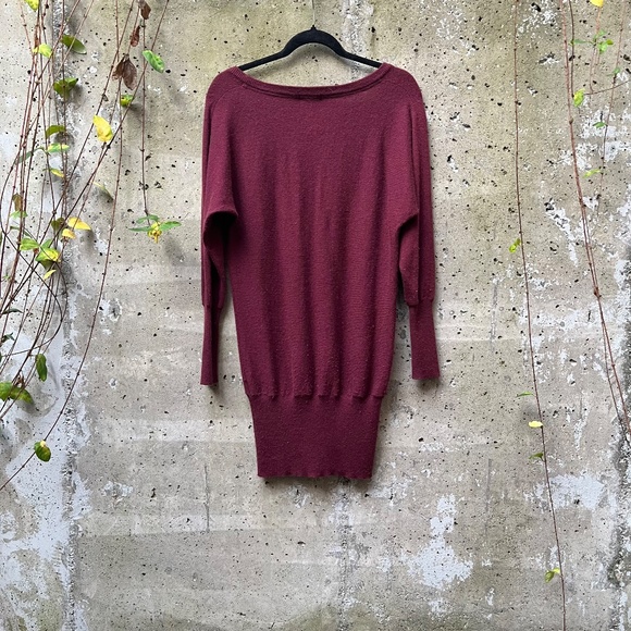 Talula (Artizia) Cashmere Blend Oversized Tunic Sweater, Burgundy, XS - Picture 5 of 11